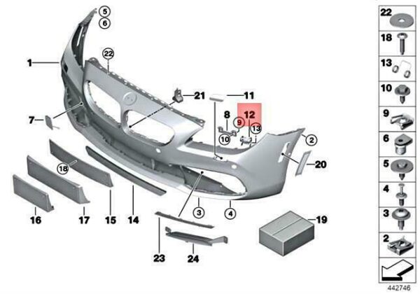 51117362705 - BMW ALPINA B6 F06 F12 F13 640D 640DX 640I 640IX LEFT LEVER 51117362705 16-18