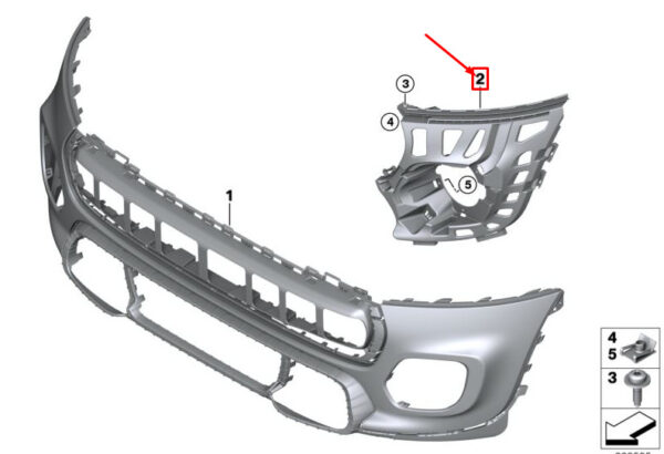 51117365136 - NEW MINI COOPER F56 FRONT RIGHT SIDE FOG LIGHT BRACKET 51117365136 ORIGINAL