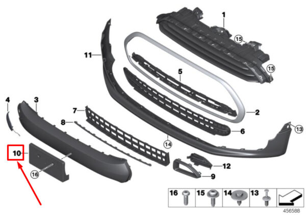 51117370808 - NEW MINI CLUBMAN F54 LICENSE PLATE HOLDER 51117370808 7370808 GENUINE