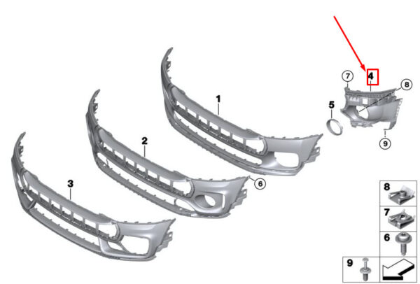 51117376377 - MINI CLUBMAN F54 FRONT LEFT LIGHT BRACKET 51117376377 NEW GENUINE