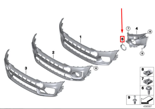 51117376383 - NEW OEM MINI CLUBMAN F54 FRONT LEFT FOG LIGHT TRIM RING 51117376383 GENUINE