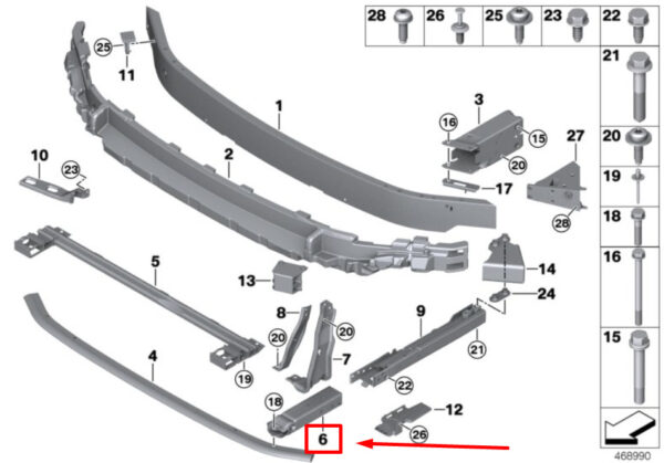 51117378739 - NEW MINI F60 FRONT LEFT DEFORMER 51117378739 7378739 GENUINE