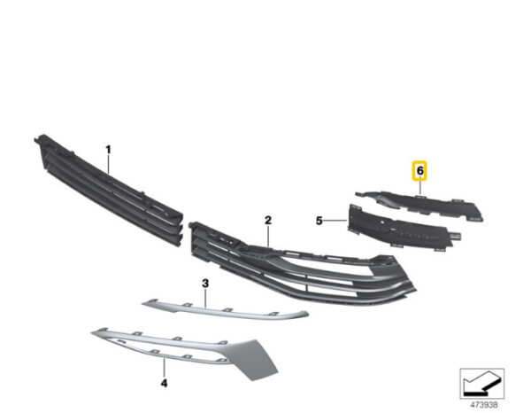 51117385270 - New Genuine BMW 5 Series G30 G31 Filler Panel Fog Lights Right 7385270 OEM