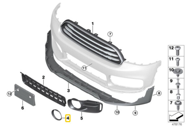 51117405385 - New Genuine MINI F60 Countryman Set Of Left And Right Front Fog Light Trim Rings