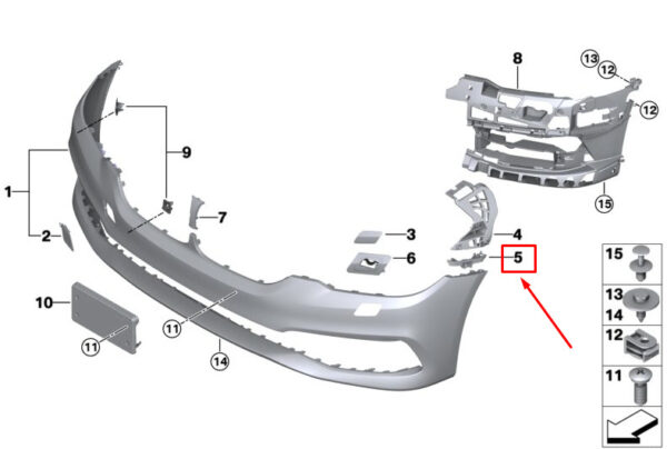 51117415586 - NEW BMW 6 GRAN TURISMO G32 FRONT RIGHT BUMPER 51117415586 ORIGINAL