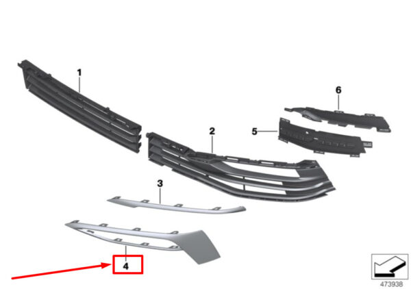 51117415595 - BMW 6 G32 protective strip front left 51117415595 7415595 new original