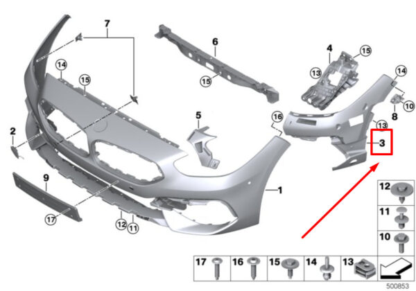 51117436878 - NEW BMW Z4 G29 FRONT RIGHT BUMPER INSERT 7436878 51117436878 ORIGINAL