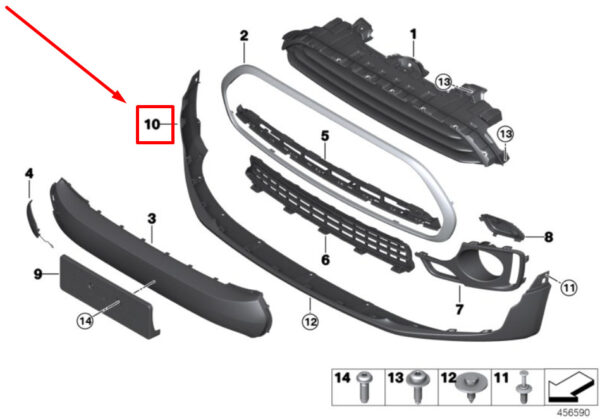 51117451353 - NEW MINI CLUBMAN F54 FRONT BUMPER LIPS 7451353 51117451353 GENUINE