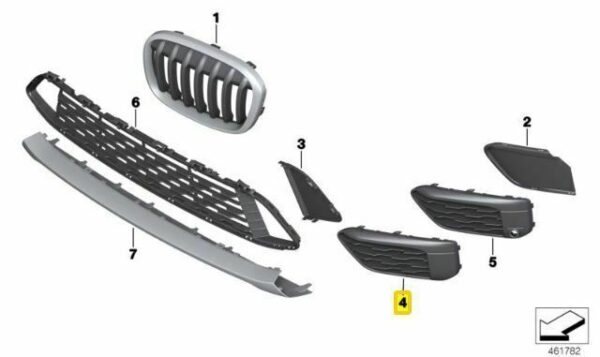 51117453981 - New Genuine BMW X1 F48 Basis Front Bumper Lower Grid Grill Set Pair L+R OEM
