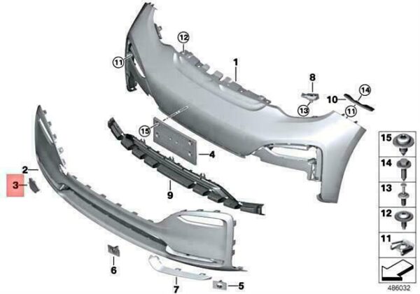51117462279 - OEM BMW I I3S I01 I3S 120AH REX COVER TOWING EYE FRONT PRIMED 51117462279 NEW