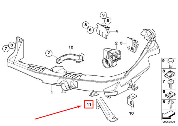 51117891251 - BMW 3 Convertible E93 Left Headlight Arm Holder 7891251 51117891251 NEW REAL