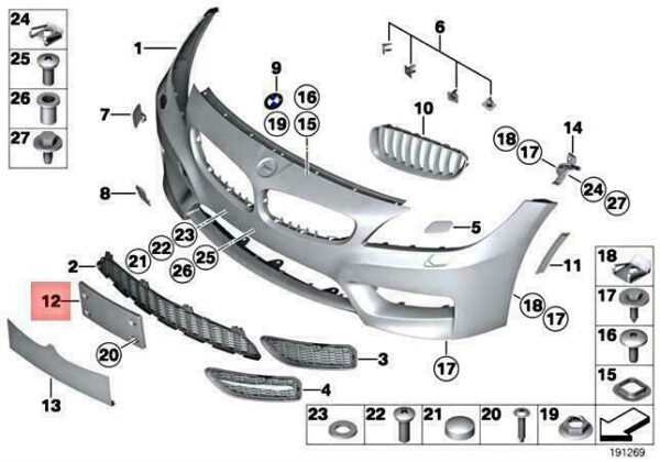 51117903734 - OEM BMW Z4 ROADSTER E89 Z4 18I 20I 23I 28I LICENCE PLATE HOLDER 51117903734 NEW