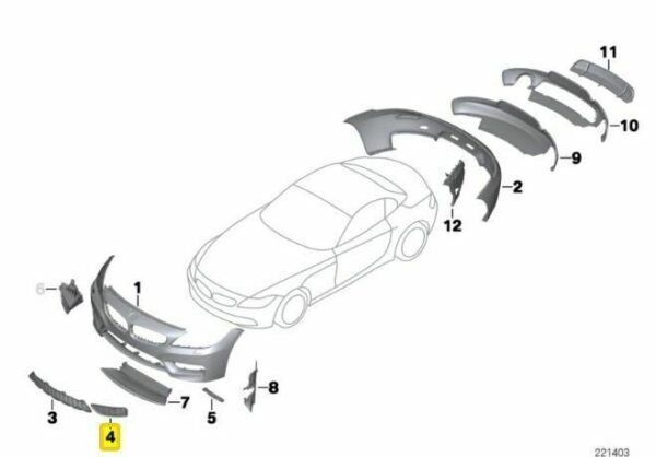 51118038091 - New Genuine BMW Z4 E89 (08-16) Front Bumper Lower Lateral Grill Set Pair L+R OEM