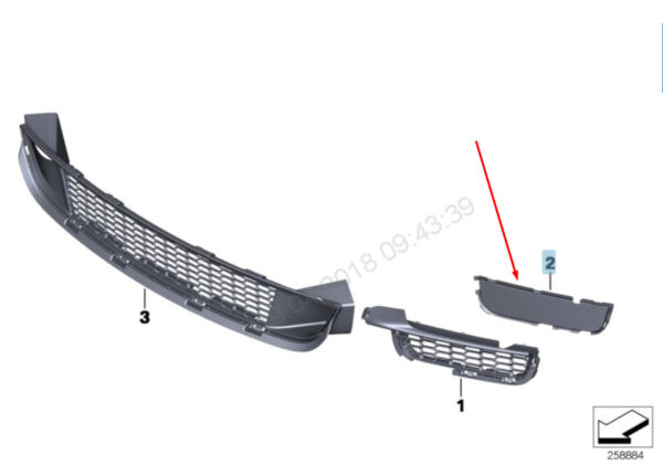 51118050836 - NEW BMW 6 F06 FRONT SPORT M BUMPER RIGHT AIR CHANNEL COVER 51118050836