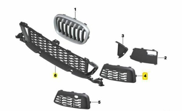 51118059888 - New Genuine BMW X1 F48 M-SPORT Front Bumper Lower Grid Grill Set L+R+Center OEM