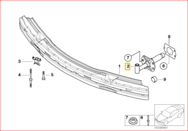 51118195297 - NEW BMW 3 SERIES E46 FRONT BUMPER SHOCK ABSORBER 8195297 ORIGINAL