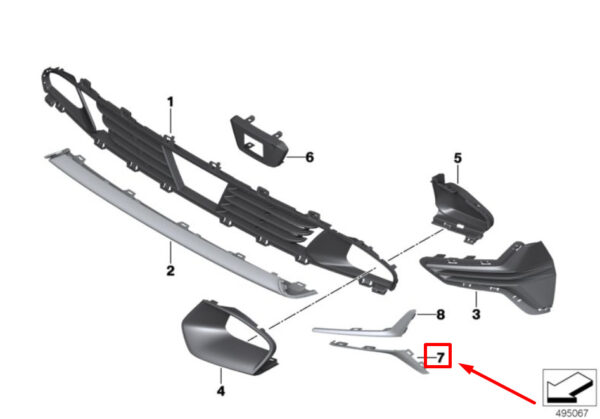 51119449401 - BMW 3 Series G28 front bumper lower left 9449401 51119449401 NEW ORIGINAL