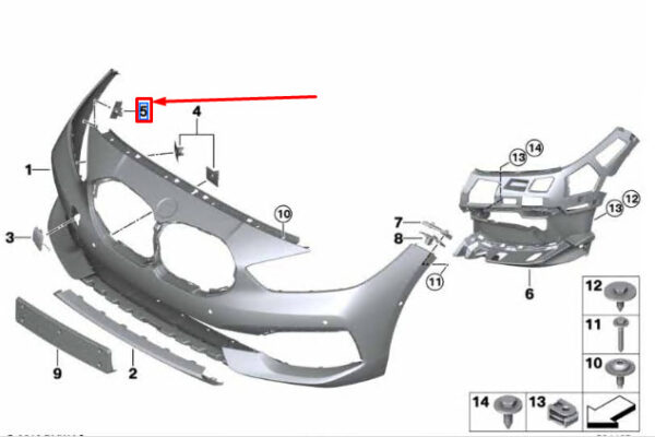 51119466833 - BMW F40 Front Bumper PMA Sensor Mounting 51119466833 NEW GENUINE