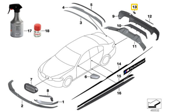 51122412408 - NEW BMW 5 G30 REAR BUMPER TOWBAR COVER 51122412408 ORIGINAL