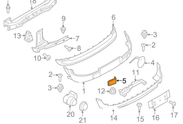 51122754156 - NEW MINI R55 CLUBMAN REAR SHOVEL TRIM GUARD CHROME RIGHT 2754156 ORIGINAL