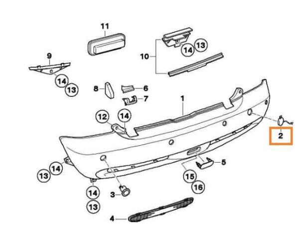 51122755694 - MINI R56 Rear Bumper Tow Hook Eye Cap Cover 51122755694 NEW GENUINE