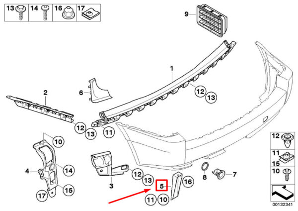 51123402383 - NEW BMW X3 E83 REAR BUMPER BRACKET 51123402383 3402383 ORIGINAL