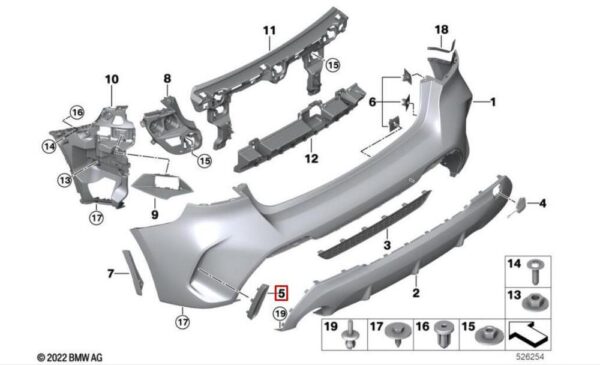 51125A0A887 - 2019 BMW 1 Series F40 Rear Left Bumper Genuine 51125A0A887