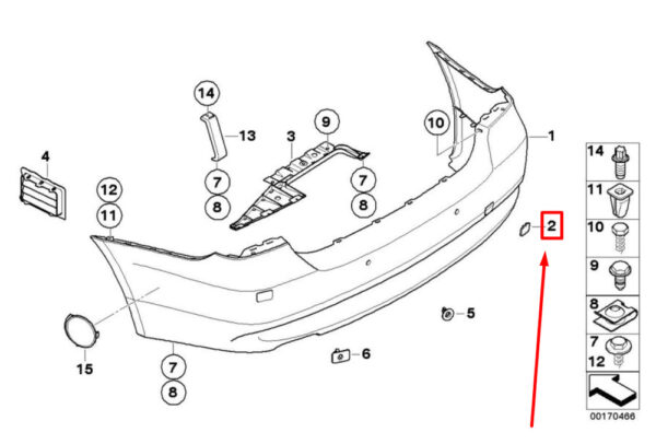 51127202673 - BMW 3 E90 rear bumper towing hook cover cap 51127202673 NEW ORIGINAL
