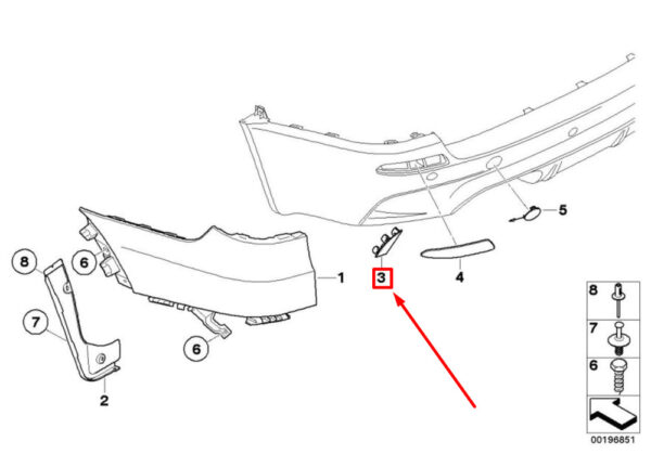 51127210539 - NEW BMW X5 E70 REAR LEFT BUMPER DECOR TRIM 7210539 51127210539 ORIGINAL