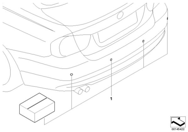51127213859 - NEW BMW 3 SERIES BEHIND BUMPER PDC SENSOR MOUT SET OF FOUR 7213859 ORIGINAL
