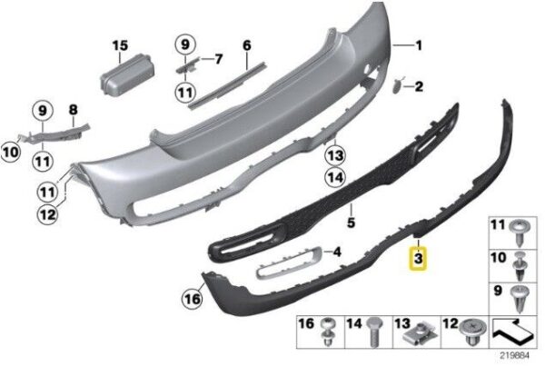 51127265088 - NEW MINI R56-59 REAR SPOILER LOWER SECTION 7265088 ORIGINAL