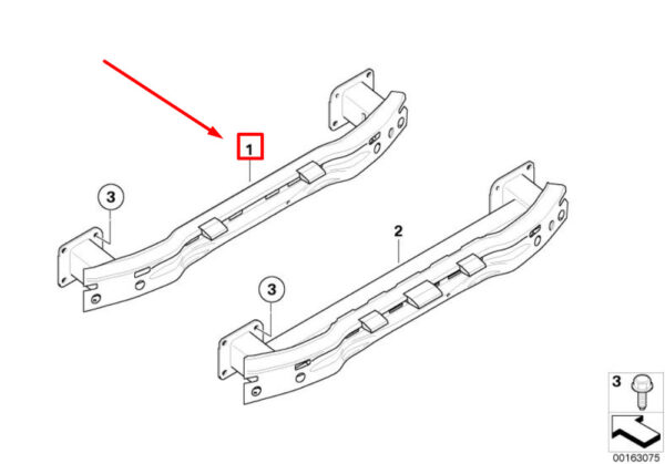 51127267032 - NEW MINI CLUBMAN R55 REAR BUMPER CARRIER REINFORCEMENT 51127267032 GENUINE