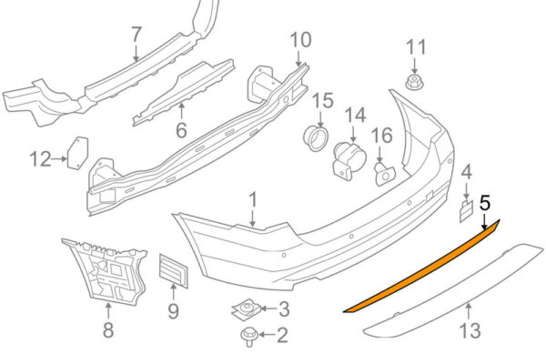 51127288233 - NEW BMW 3 Series F30 REAR COVER TRIM 51127288233 7288233 2014