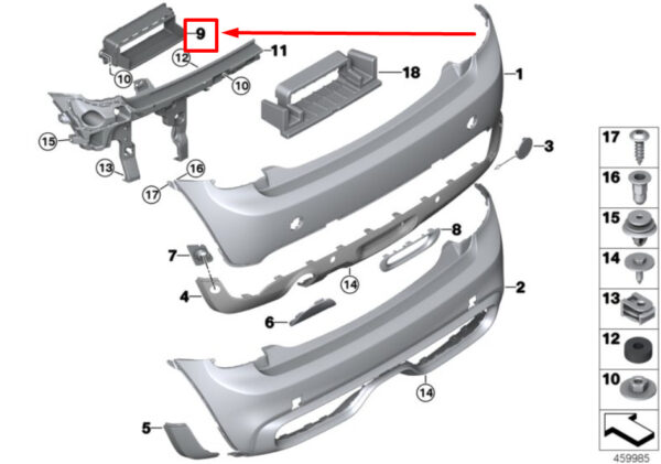 51127302547 - NEW MINI COOPER F55 REAR VENTILATION COVER 7302547 51127302547 ORIGINAL
