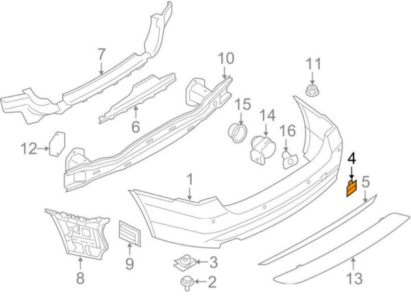 51127312748 - OEM BMW 3 F30 REAR BUMPER TOW HOOK EYE CAP COVER 51127312748 GENUINE