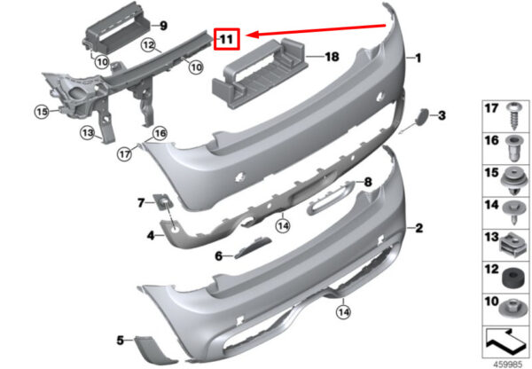 51127318755 - NEW MINI COOPER F55 REAR LEFT BUMPER 51127318755 7318755 ORIGINAL