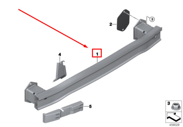 51127348919 - NEW MINI CLUBMAN F54 REAR AMPLIFICATION BAR 51127348919 7348919 ORIGINAL