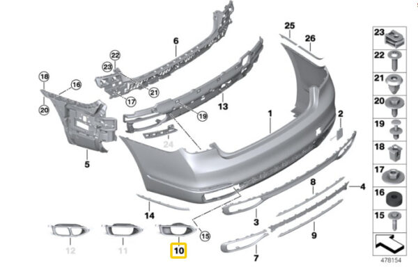 51127357150 - New Genuine BMW G11 G12 14-18 M Sport Trim Exhaust End Pipe O/S Right 7357150