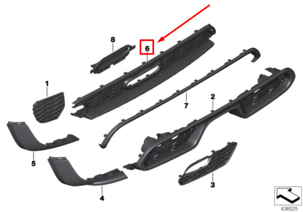 51127380986 - NEW MINI COOPER F55 REAR BUMPER PRIMED INSERT 7380986 51127380986