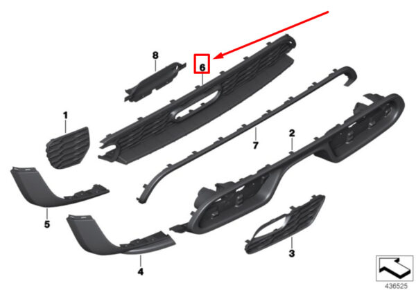 51127380989 - NEW MINI COOPER F55 REAR BUMPER PRIMED INSERT 51127380989 7380989