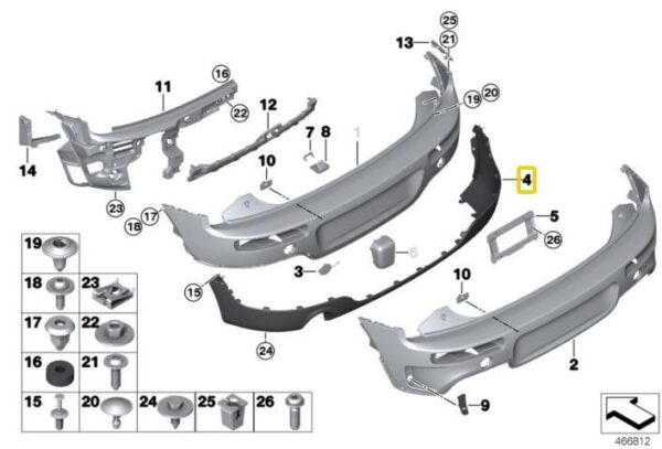 51127381214 - New Genuine Mini Clubman F54 S Rear Bumper Diffuser Lip - Black 7381214 OEM