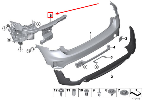 51127389357 - NEW MINI -LANDSMANN F60 REAR LWEFT BUMPER MOUNT 7389357 51127389357 GENUINE