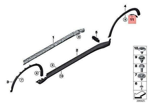 51127397403 - OEM BMW X6 F16 X6 28IX 30DX 35IX 40DX CHINA FLAP REAR LEFT 51127397403 GENUINE