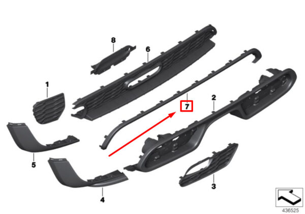 51127398778 - NEW MINI COOPER F55 REAR BUMPER PRIME COVER 7398778 511273998778
