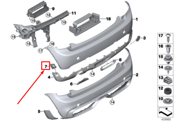 51127403266 - NEW MINI COOPER F55 REAR DIRECT IN FRONT OF PDC BRACKET 7403266 51127403266 GENUINE