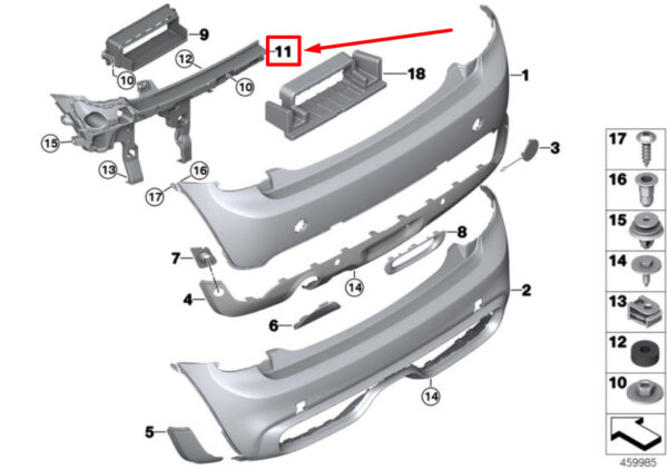 51127411145 - NEW MINI COOPER F56 REAR LEFT BUMPER 7411145 51127411145 GENUINE