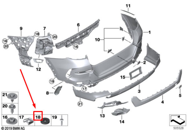 51127445572 - NEW BMW X6G06 REAR BUMPER SEAL RING 51127445572 7445572 GENUINE