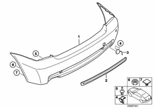 51127894798 - OEM BMW E46 316TI 318TD 318TI 320TD FLAP TOWING EYE PRIMED 51127894798 GENUINE