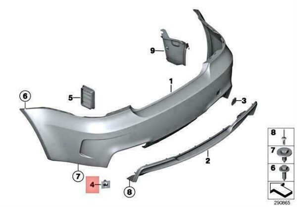 51127906476 - OEM BMW E82 E88 118D 118I 120D 120I SET MOUNTS PDC SENSOR REAR 51127906476 NEW