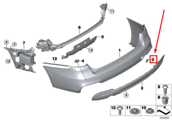 51128061551 - New BMW 3 Gran Turismo F34 Towbar Cover 51128061551 8061551